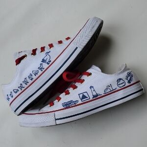 Converse 'Boston' Sneakers with Red and Blue Accents